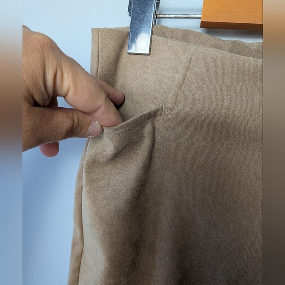 LE CHÂTEAU Vintage Y2K 2000 Flare Suede Effect Women Pants Size 11 Western Boho - Picture 6 of 14